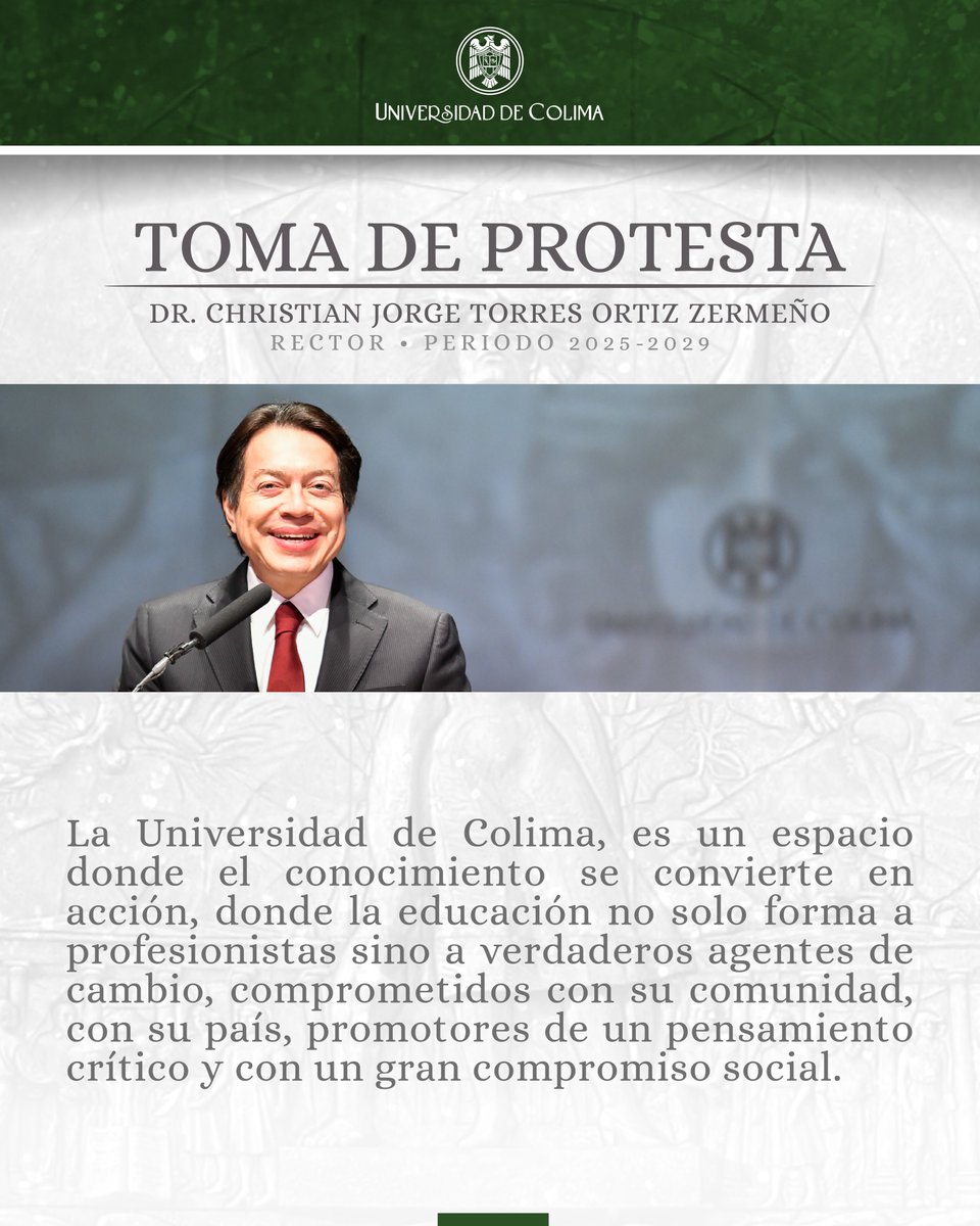 La Universidad de Colima “también es una universidad innovadora […] Esta universidad, no solo se adapta a la nueva era digital, sino que también se atreve a liderearla”: Mtro. Mario Delgado Carrillo, secretario de Educación.
