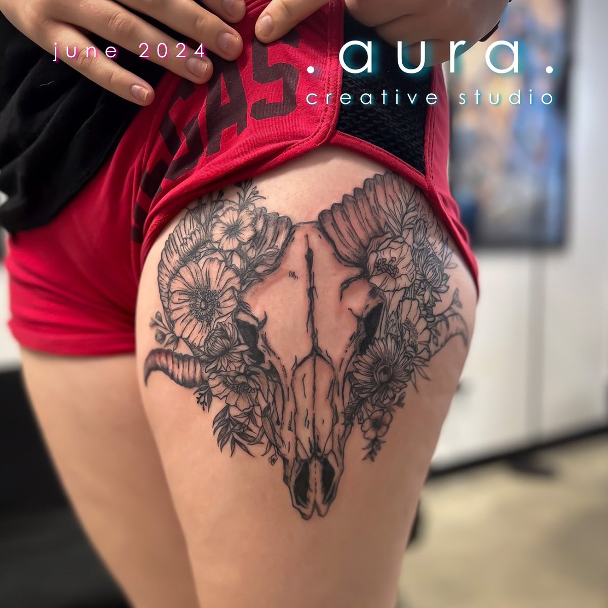 clorae's tweet photo. Custom designed ram skull and flowers for one of my favorite bar tenders! Almost finished with this piece!!
��:JUNE 2024 https://t.co/s9KwtIf3oH