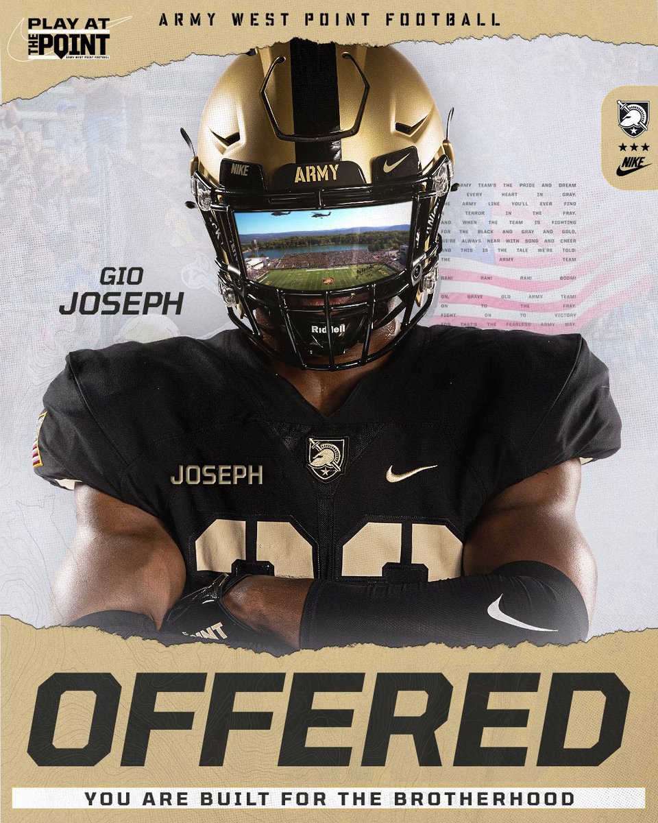 After a great visit and conversation with <a href="/CoachJohnLoose/">John Loose</a> I am blessed to receive a division 1 offer from Army!! AGTG 🙏🏽

<a href="/TomLoy247/">Tom Loy</a> @RivalsFriedman <a href="/BrianDohn247/">BrianDohn247</a> <a href="/GregBiggins/">Greg Biggins</a> <a href="/MohrRecruiting/">Brian Mohr</a> <a href="/SWiltfong_/">Steve Wiltfong</a>
