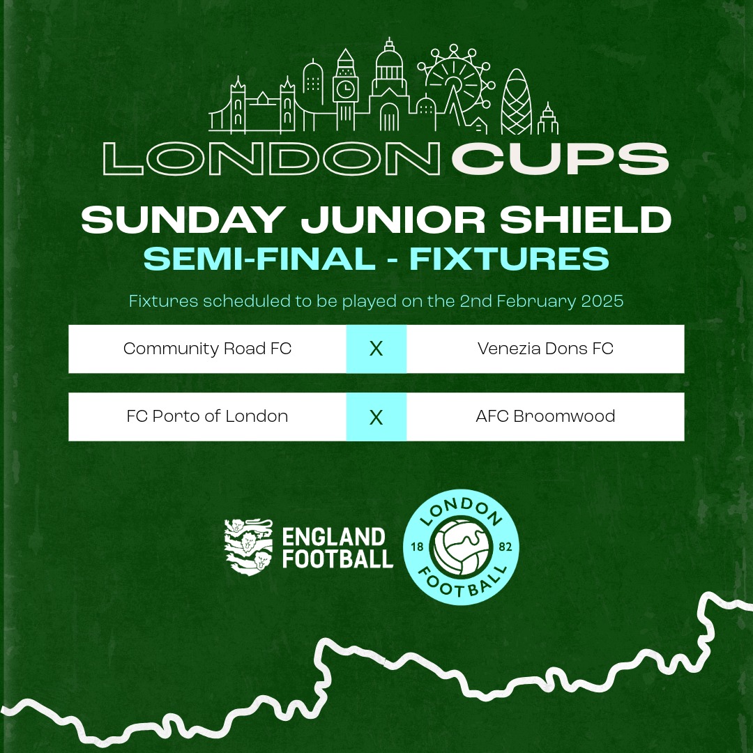 Community Road Football Club. (@communityroadfc) on Twitter photo Tomorrow we host <a href="/VeneziaDons/">Venezia Dons FC</a> in the Semi Finals of the <a href="/LondonFA/">London Football</a> Shield.
10:15 kick off, Hackney Marshes.
#UpTheRoad Tomorrow we host <a href="/VeneziaDons/">Venezia Dons FC</a> in the Semi Finals of the <a href="/LondonFA/">London Football</a> Shield.
10:15 kick off, Hackney Marshes.
#UpTheRoad