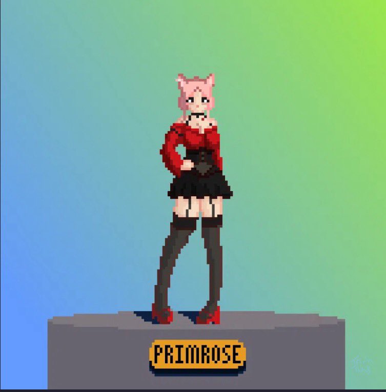 TerminThings's tweet image. Thought I’d show off some of my more recent art! Made a 96x96 pixel trainer for @PrimroseVT_ More of this to come!