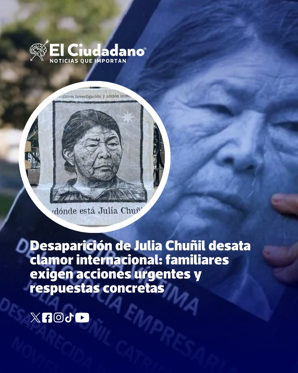 Desaparición de Julia Chuñil desata clamor internacional: familiares exigen acciones urgentes y respuestas concretas

Leer aquí 🔗ow.ly/mwvP50URNGJ

#Justicia #Actualidad