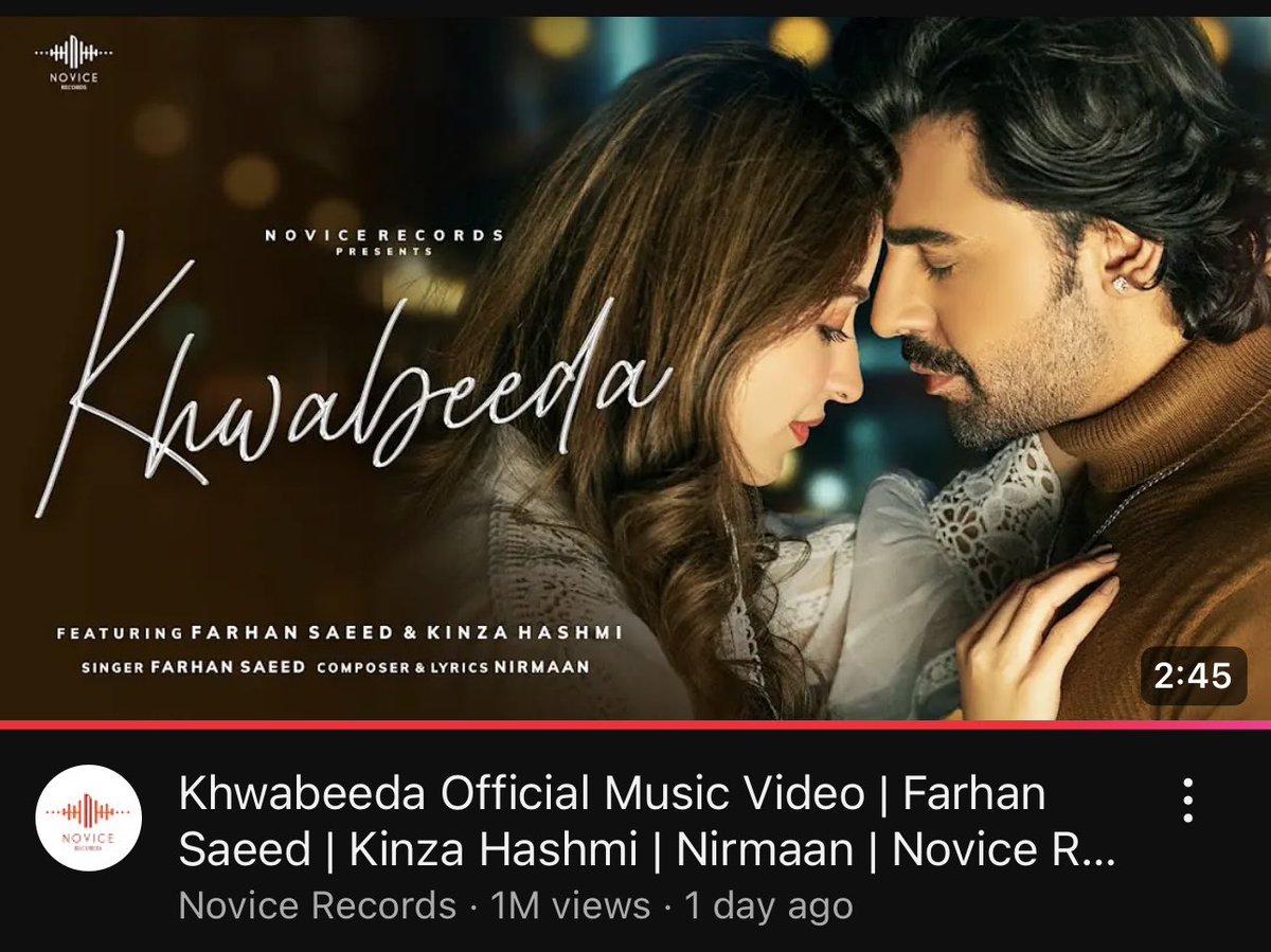 kinza_hashmi's tweet image. Khwabeeda 1M views on Youtube thankyou everyone ♥️ #kinzahashmi