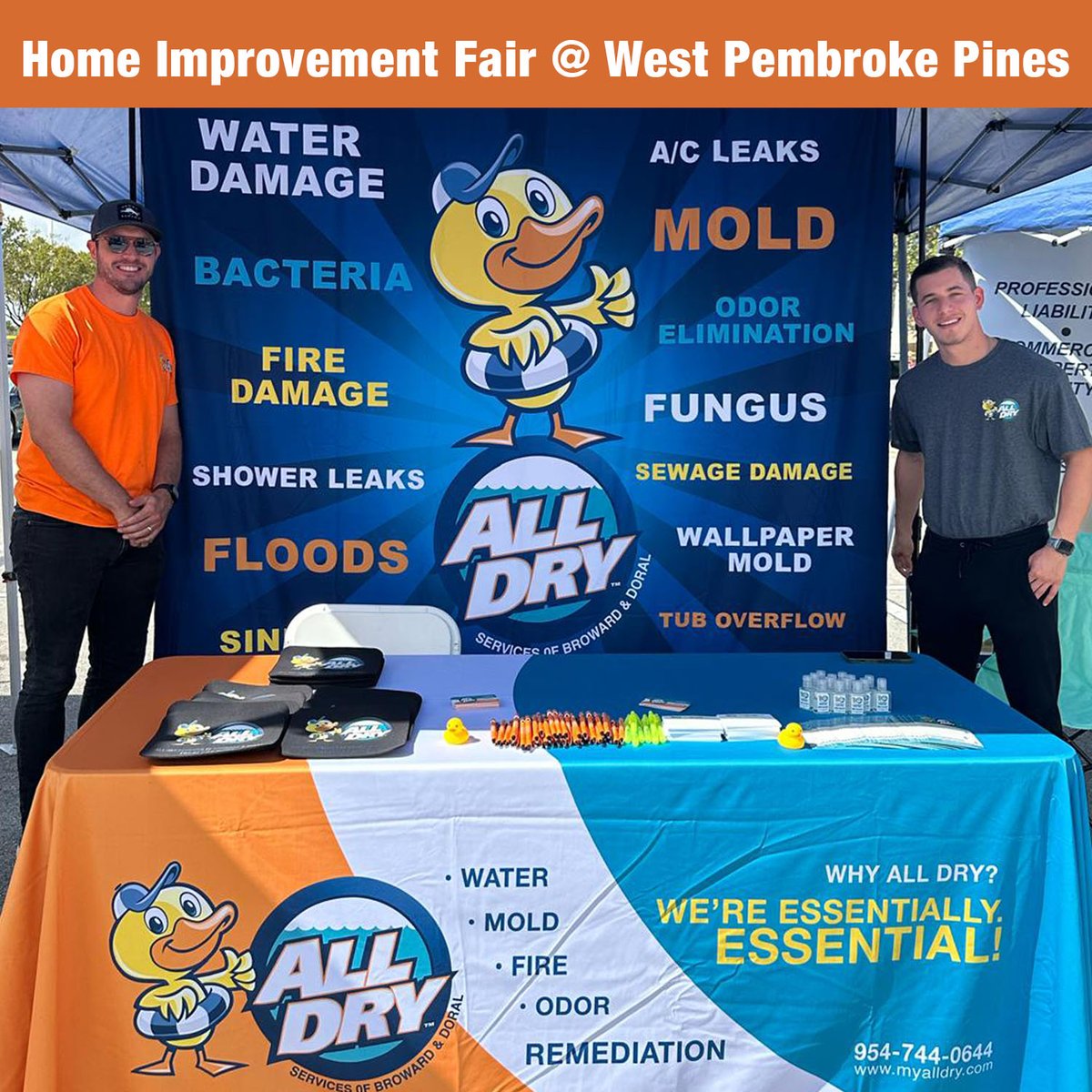 AllDoral's tweet photo. All Dry Services of Broward &amp; Doral representing at the Home Improvement Fair in West Pembroke Pines. https://t.co/6p0R4H8v4H