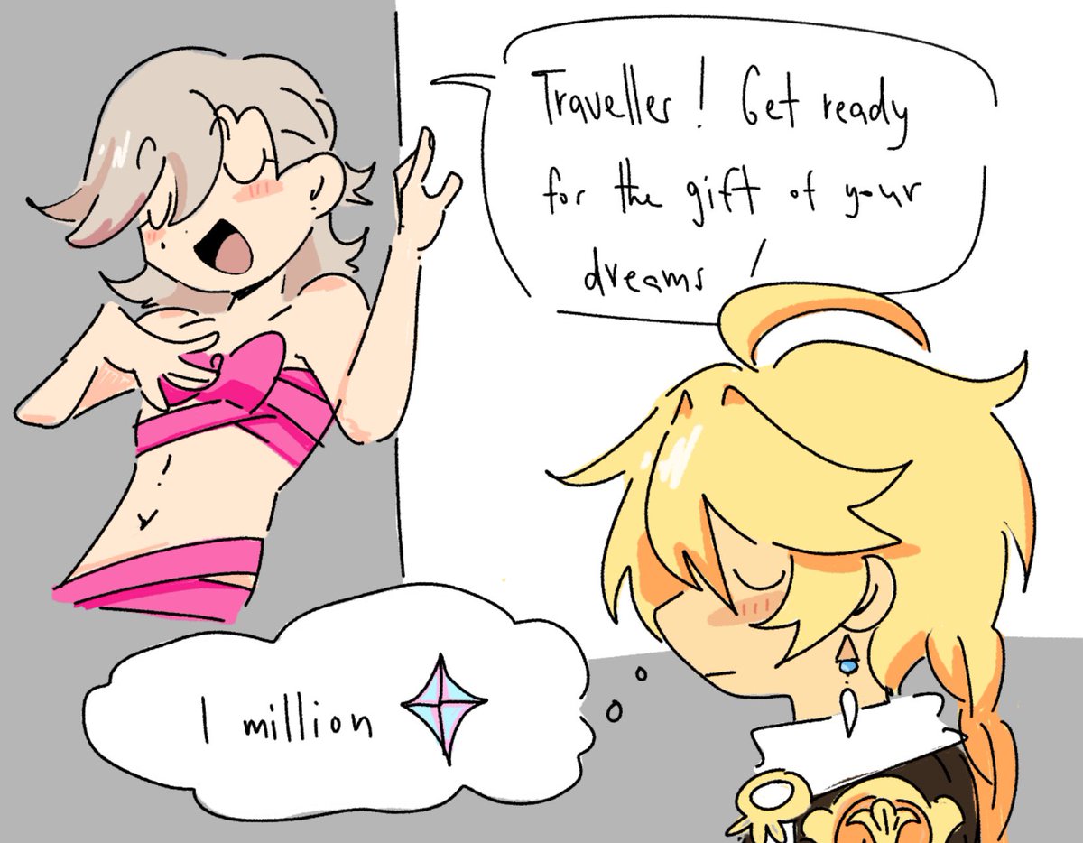 krowbits's tweet photo. "By the way, your gift takes up quite a bit of space, so come get it soon!" 
If it isnt even this then whats the point 

#Lyney #lynether https://t.co/eN5Hlnzn4j
