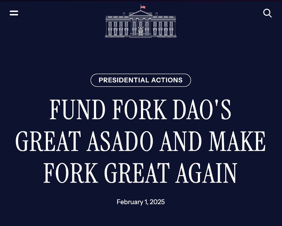 TODAS LAS NOTICIAS SOBRE FINANCIACION EXTERNA DE FORK DAO SON FAKE NEWS

NO LE CREAN AL SITIO DEL GOBIERNO AMERICANO
