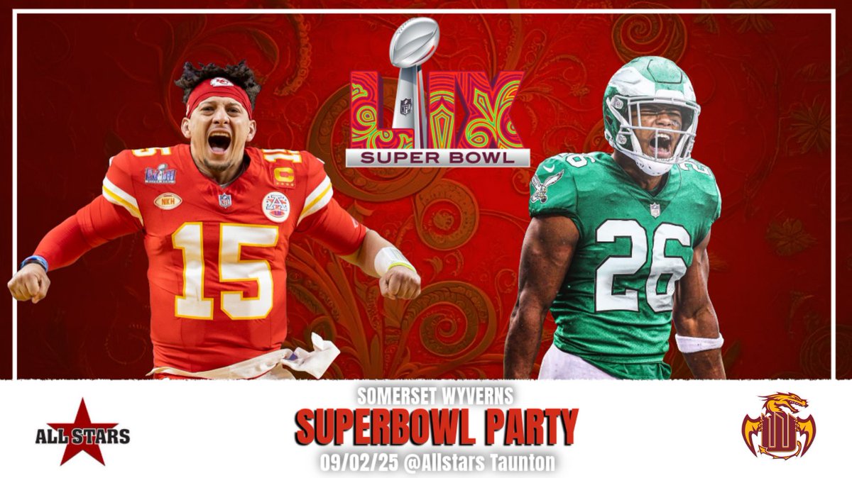 🏈 SUPER BOWL NIGHT WITH THE WYVERNS! 🏆🔥

Join us at AllStars Taunton for the biggest game of the year! Whether you're a die-hard fan or just love the Super Bowl atmosphere, this is the place to be.