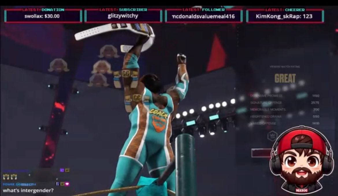 Such a fun time last night and we didn’t even stream!!

Had a great conversation about streaming and algorithms with our buddy <a href="/abuff_swollax/">Swollax on twitch</a> but unfortunately had to layeth the smacketh down when he was my opponent in <a href="/NekroG/">NekroG</a>’s WWE stream to remaining the…

GREATEST