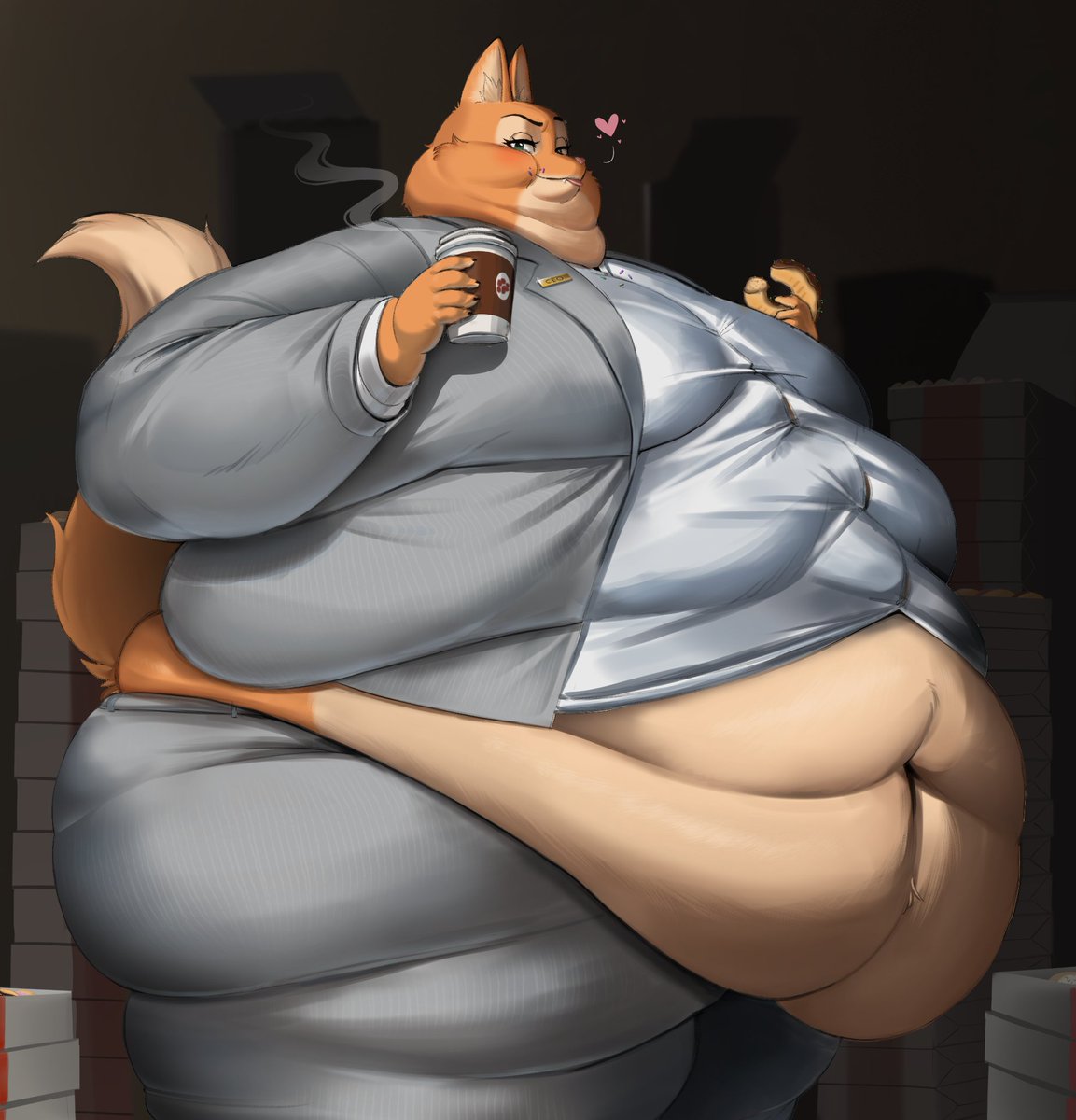 Diane now owns and runs a very successful doughnut company called "Crimson Cream"! It's pretty obvious she's the one to test her own supply... for quality assurance of course!