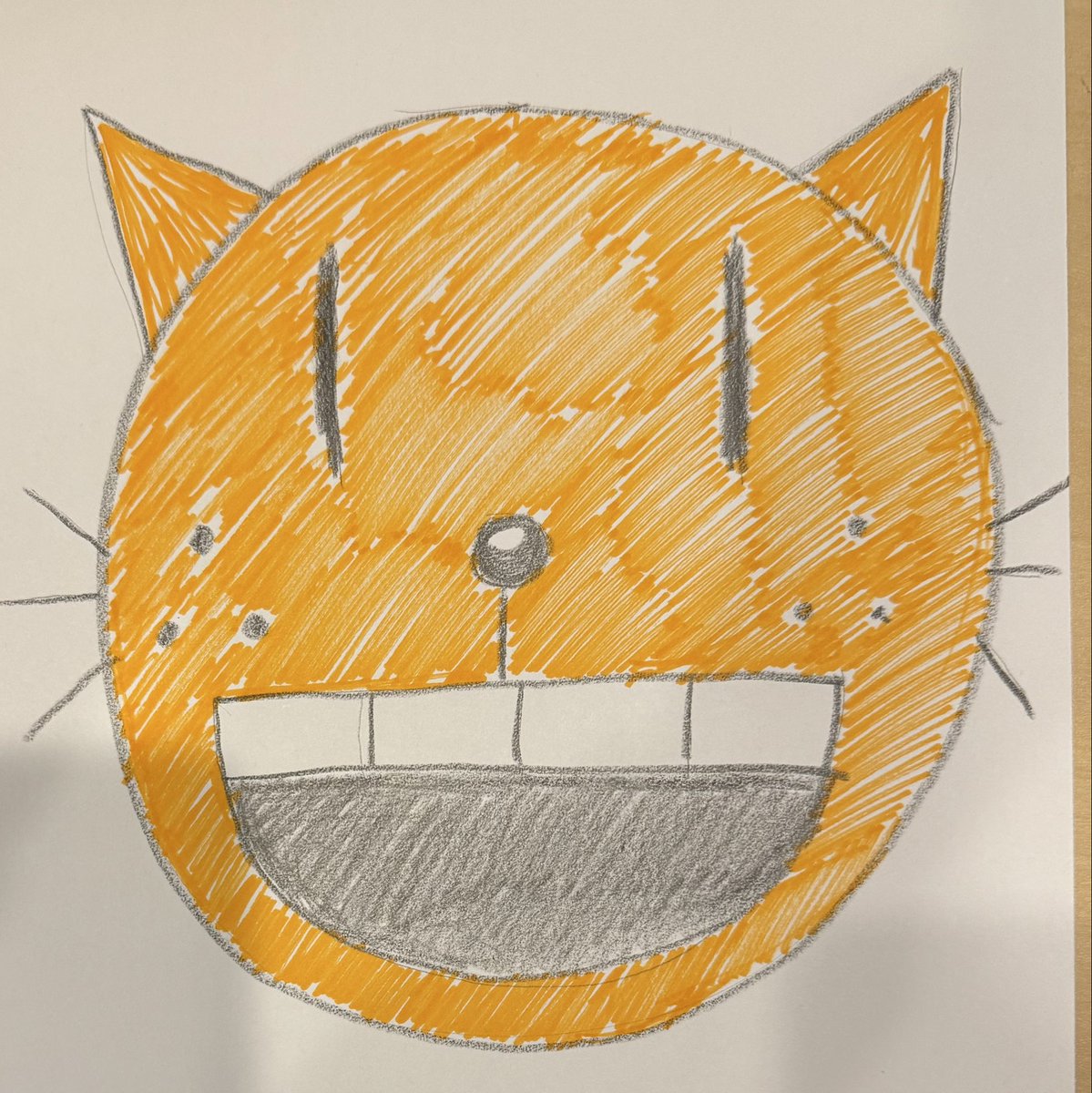 d_ijk_stra's tweet image. 별이를 위해 Dog Man에 나오는 Petey 가면을 그리던 중이었는데 눈 구멍을 깜박했네… #별이육아 #내가그림