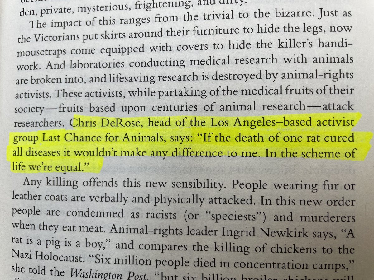 TRUEStrategic's tweet image. Reading “On Killing” by Dave Grossman for #LibertyLibrary and ran across this quote from an animal rights leftist. 

“If the death of one rat cured all diseases it wouldn’t make any difference to me. In the scheme of things we are all equal”. 

Remind you of anything ?