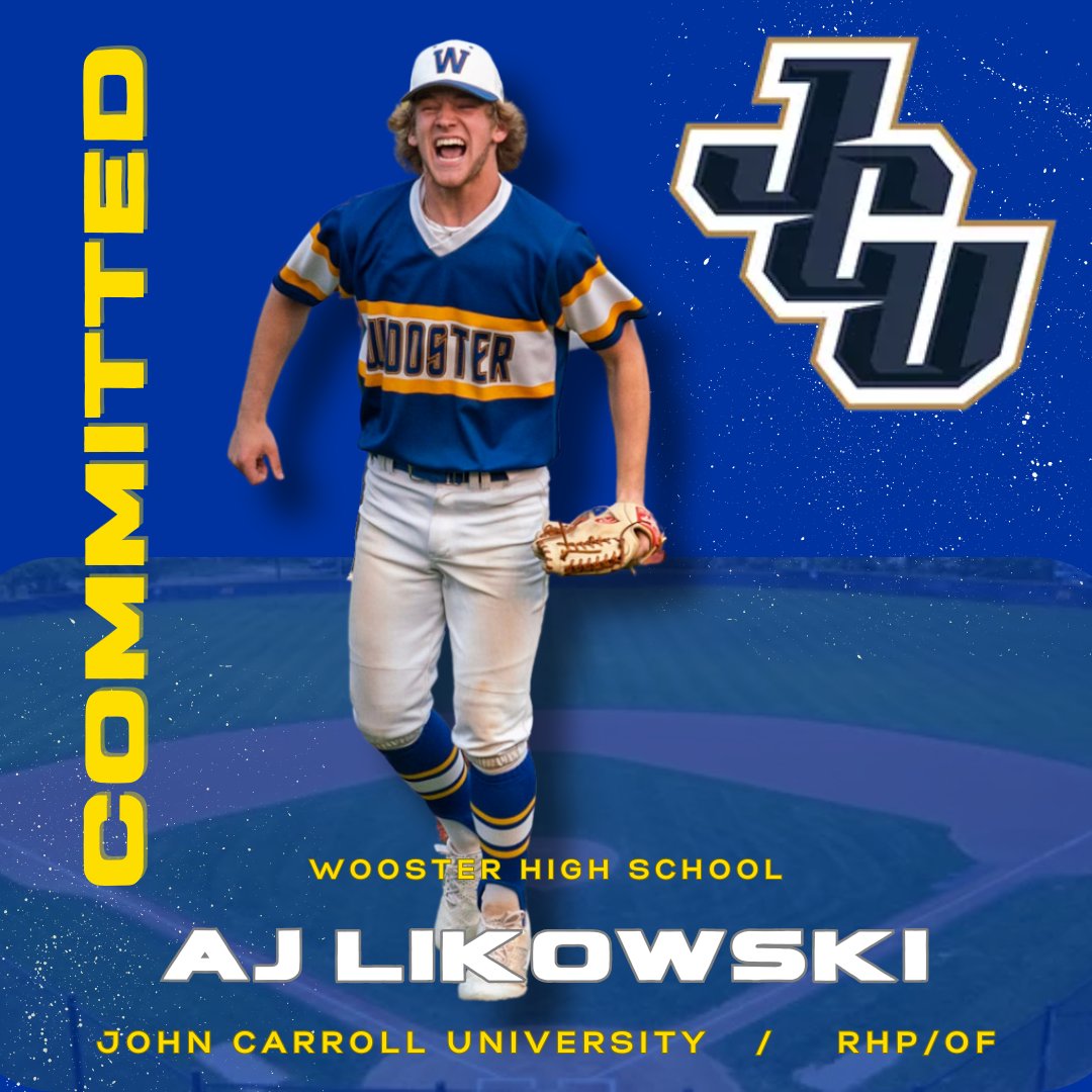 🚨 COMMITMENT ALERT 🚨

Congratulations to <a href="/aj_likowski/">AJ Likowski</a> on his commitment to continue his academic &amp; Baseball career <a href="/jcu_baseball/">John Carroll Baseball</a>‼️ A high character, selfless young man w/ an extremely bright future ahead‼️ We are so proud of you, AJ‼️

#JobsNotFinished

#GoWoo | <a href="/alwaysageneral/">Wooster HS Athletics</a>