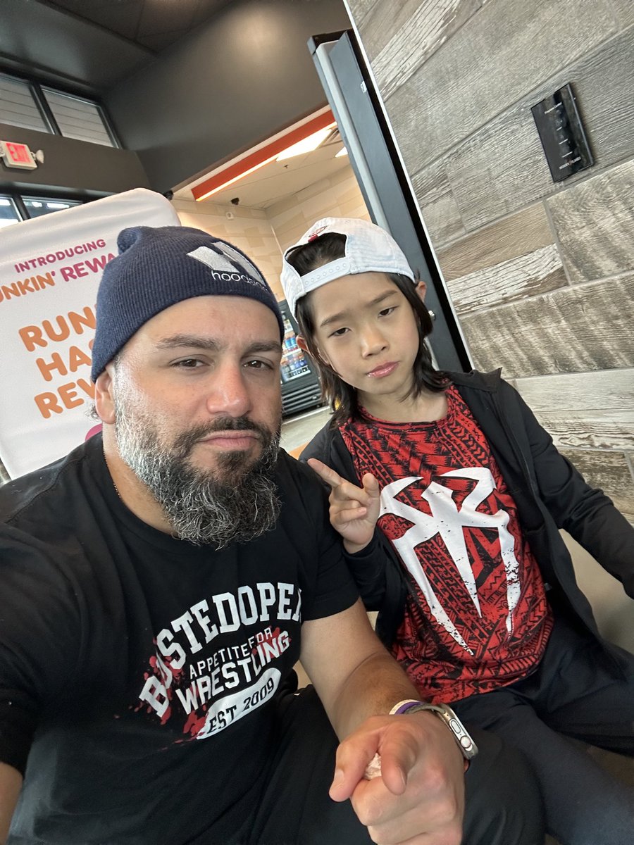 Day zero of #wmtshirtchallenge on the way to the official #calichapter <a href="/BustedOpenRadio/">SiriusXM Busted Open</a> #RoyalRumble party at Casa de Zito <a href="/adamzit9977/">Zito from California</a> <a href="/WWE/">WWE</a> <a href="/HOODSLAM/">SlamTown</a> <a href="/WWERomanReigns/">Roman Reigns</a> <a href="/WWEShop/">WWEShop.com</a>