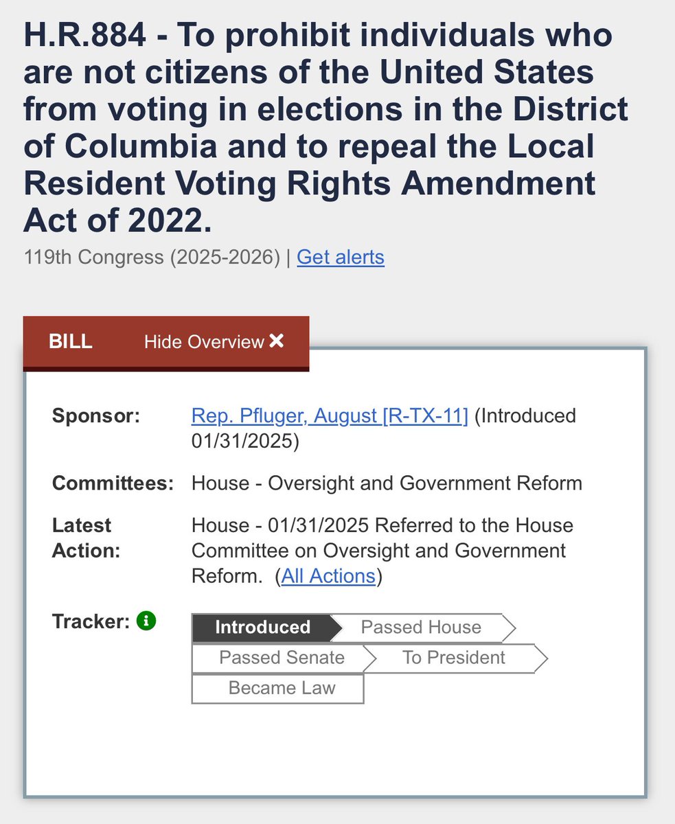 ZachBIsrael's tweet image. The GOP bill prohibiting non-U.S. citizens from voting in all DC elections & repealing @BrianneKNadeau’s “Local Resident Voting Rights Amendment Act of 2022” (enacted in Feb. ‘23) was reintroduced yesterday (H.R. 884). *52 House Democrats* voted for this bill on May 23 2024…