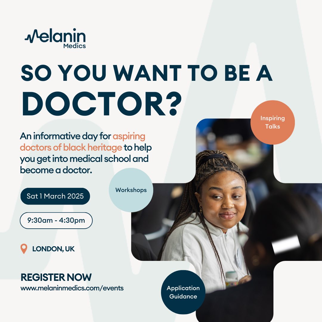 UPCOMING EVENT: We’re excited to announce the upcoming Melanin Medics aspiring medics conference: "So You Want To Be A Doctor?"

This event is targeted at black African and Caribbean students and students of mixed heritage who are thinking of studying Medicine.
