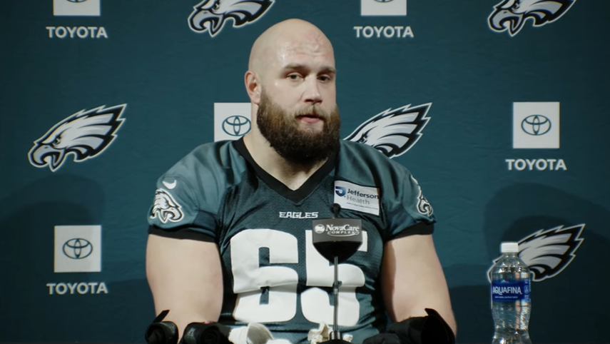 PHLEaglesNation's tweet photo. Lane Johnson says he's "definitely not retiring after this game, win or lose." #Eagles https://t.co/WF2x9QDVWv