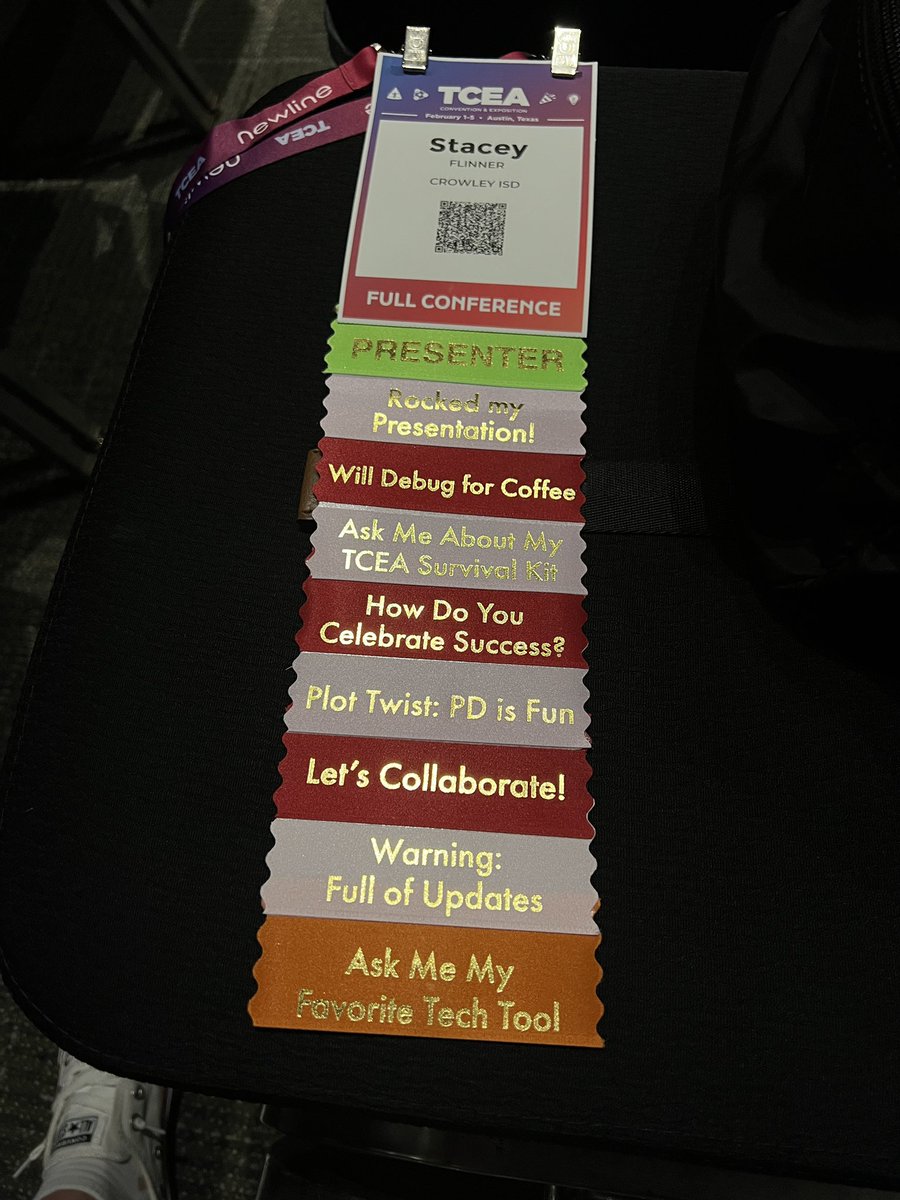 My ribbon game at #TCEA25 is a bit ridiculous and I love it.