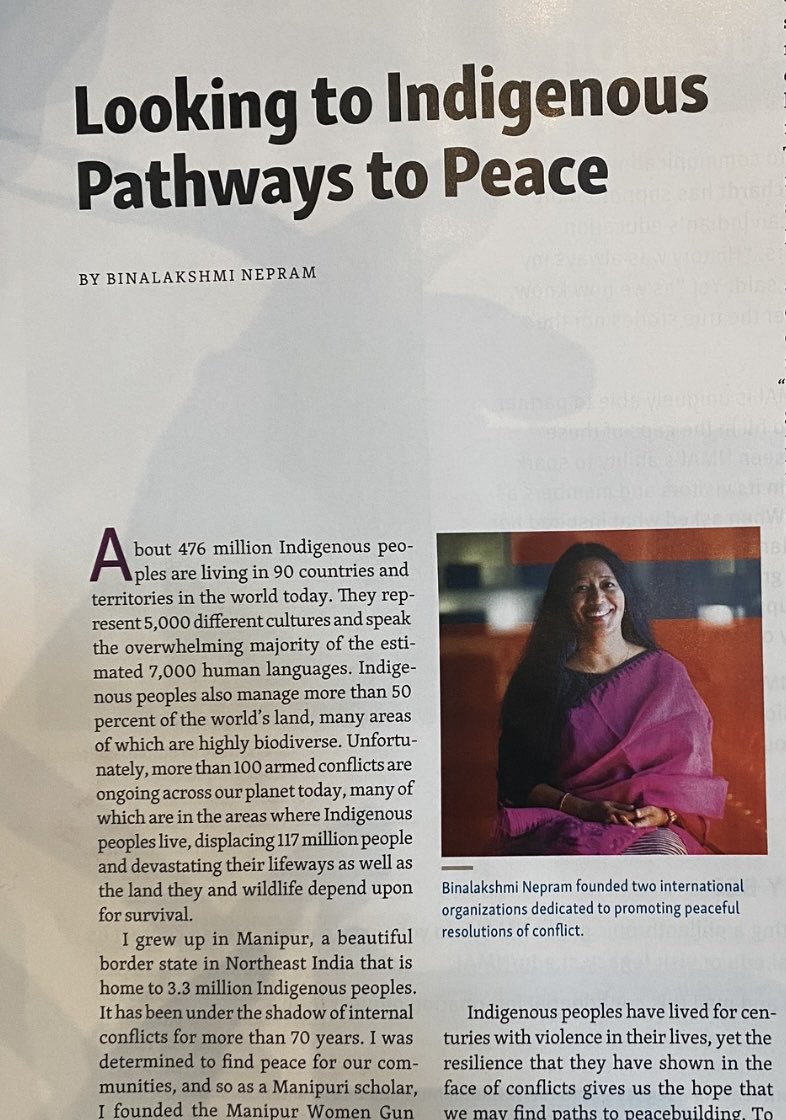 Greatly honored and immense gratitude to⁩ ⁦<a href="/SmithsonianNMAI/">National Museum of the American Indian</a>⁩  ⁦<a href="/smithsonian/">Smithsonian</a> for carrying our important work on #IndigenousPeacebuilding in the Winter Issue Magazine of American Indian ⁦<a href="/UNDPPA/">UN Political and Peacebuilding Affairs</a>⁩ ⁦<a href="/UN4Indigenous/">UNPFII</a>⁩ ⁦<a href="/CSORG/">Cultural Survival</a>⁩ ⁦<a href="/IWGIA/">IWGIA</a>⁩ ⁦<a href="/IIWF/">FIMI-IIWF</a>⁩