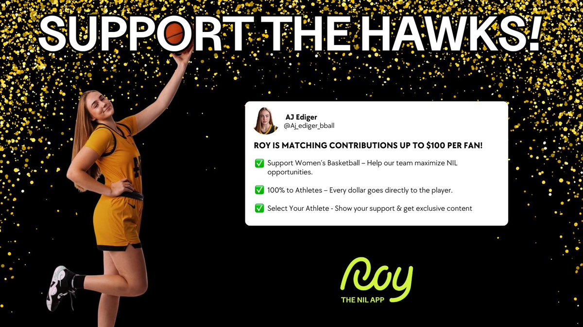 Big news! @roy_returnonyou is matching contributions up to $100 per fan for Hawkeye women’s basketball! 100% goes directly to athletes. Pick your player, show your support &amp; get exclusive content!
Download now &amp; make an impact! ⬇ 🔗 bit.ly/4cR6dH6