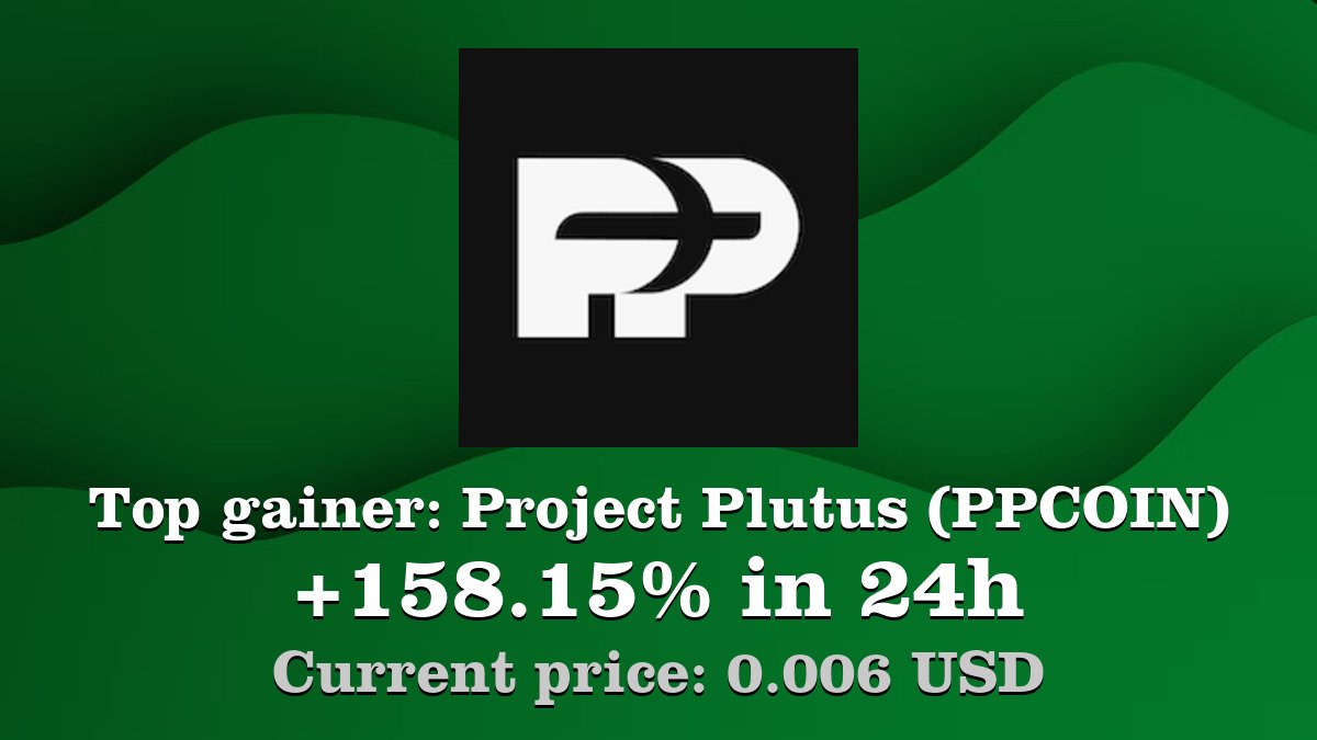 Coinwink's tweet photo. Top gainer: #ProjectPlutus #PPCOIN $PPCOIN increased by 158.15% in 24h! Create your PPCOIN #crypto alert: https://t.co/9YxidKrRTD https://t.co/czZKa39Jse