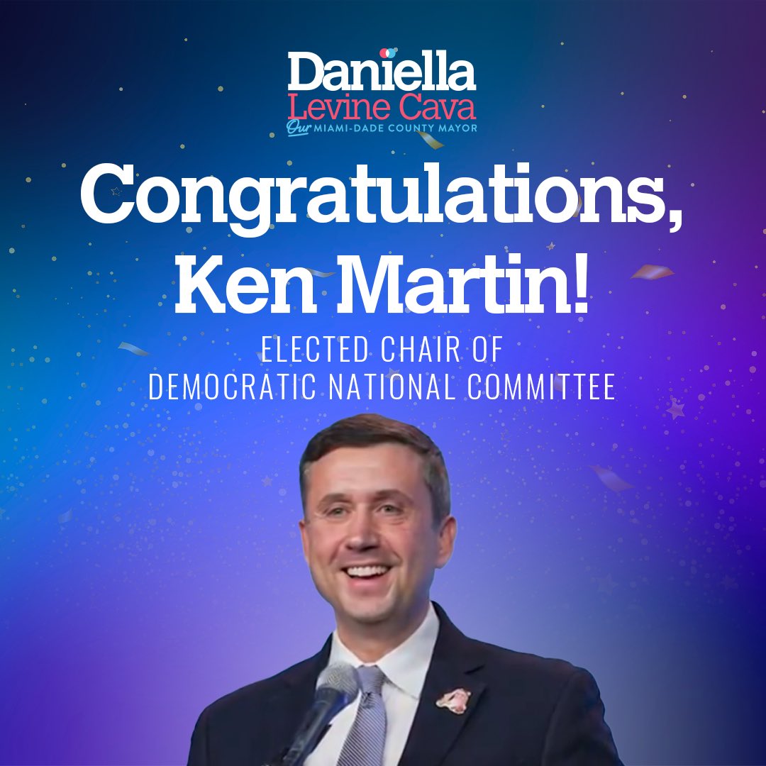 Congratulations to <a href="/kenmartin73/">Ken Martin</a> on his election as Chair of the DNC! Ken’s leadership, deep grassroots organizing experience, and unwavering commitment to our shared values will be instrumental in strengthening the <a href="/TheDemocrats/">Democrats</a>, and delivering real results for working families.