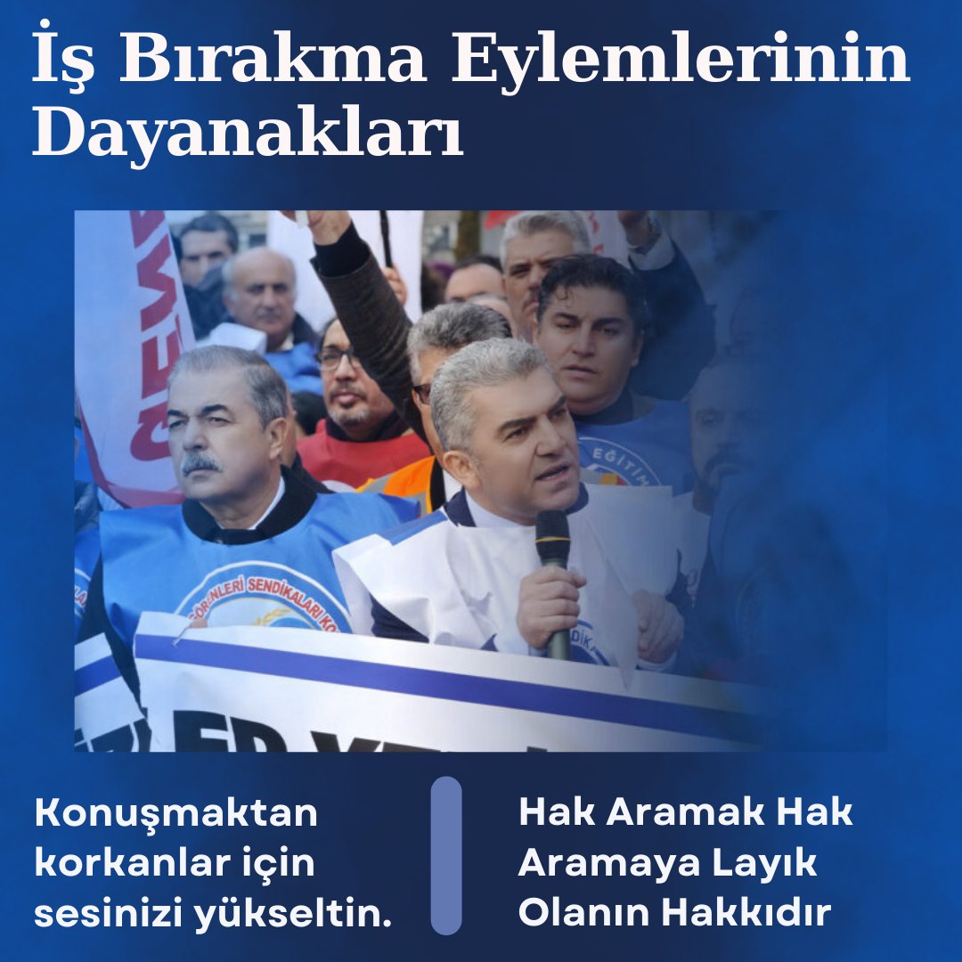 İş Bırakma Eylemlerinin Dayanakları

Anayasamızın 90. maddesi uyarınca,

Türkiye’nin taraf olduğu Uluslararası Çalışma Örgütü’nün (ILO) 87 ve 98 sayılı sözleşmeleri,

Avrupa İnsan Hakları Sözleşmesi’nin 11. Maddesi