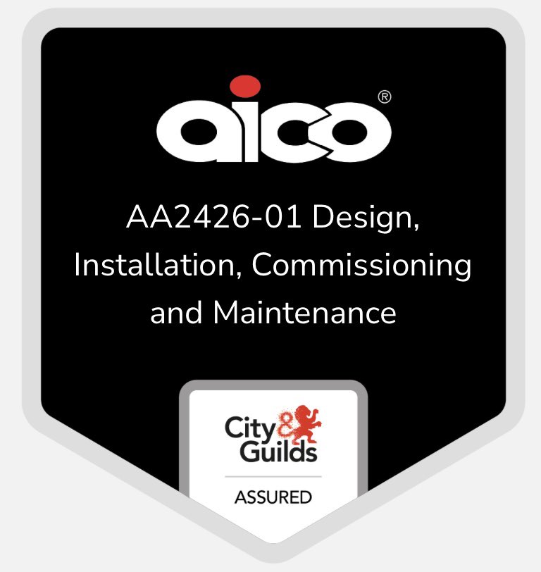 I would like to announce that I have now achieved the City &amp; Guilds AA2426-01 Assured Qualification in Design, Installation, Commissioning and Maintenance of domestic fire alarm systems.

For all your domestic Fire / Carbon Monoxide alarm requirements please get in touch.

#aico