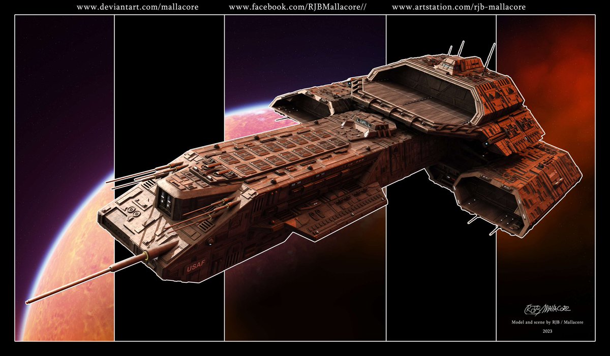 RJB_Mallacore's tweet image. One of my Stargate based fan designs.
Daedalus class refit.
Enjoy.
#scifiart #scifi #fanart #stargate #stargatesg1
