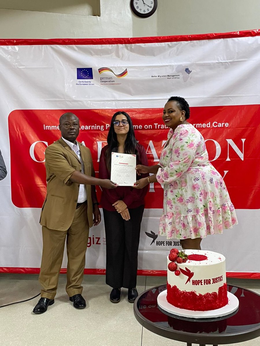sauti116's tweet photo. Huge congratulations to our counselors Paul &amp; Ruth on graduating in Trauma-Informed Care! Thank you, Hope for Justice, for empowering them with this vital training. Your investment in our team will transform lives. @Hopeforjustice @Mglsd_UG @Mugisha74579997 @PoliceUg @giz_uganda https://t.co/7ng8Oz99sx