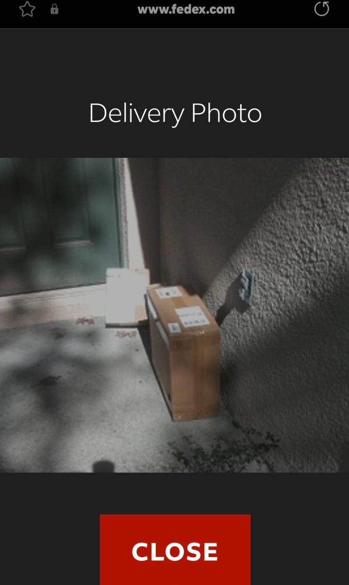 sidneycd's tweet photo. @FedEx FedEx has to be joking!!!! I never got this product! FedEx tracking says delivered with a photo, but the entrance isn’t mine—different wall, door, everything. Plus, my security cameras show no FedEx delivery. https://t.co/OJSGjKgPH3