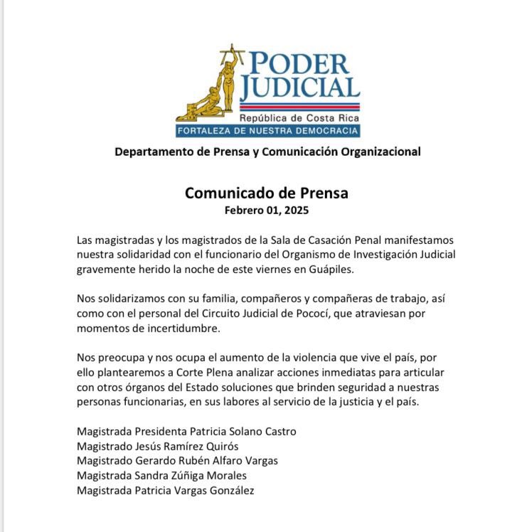 PoderJudicialCR's tweet image. Comunicado de la Sala de Casación Penal de la Corte Suprema de Justicia del #PoderJudicialCR