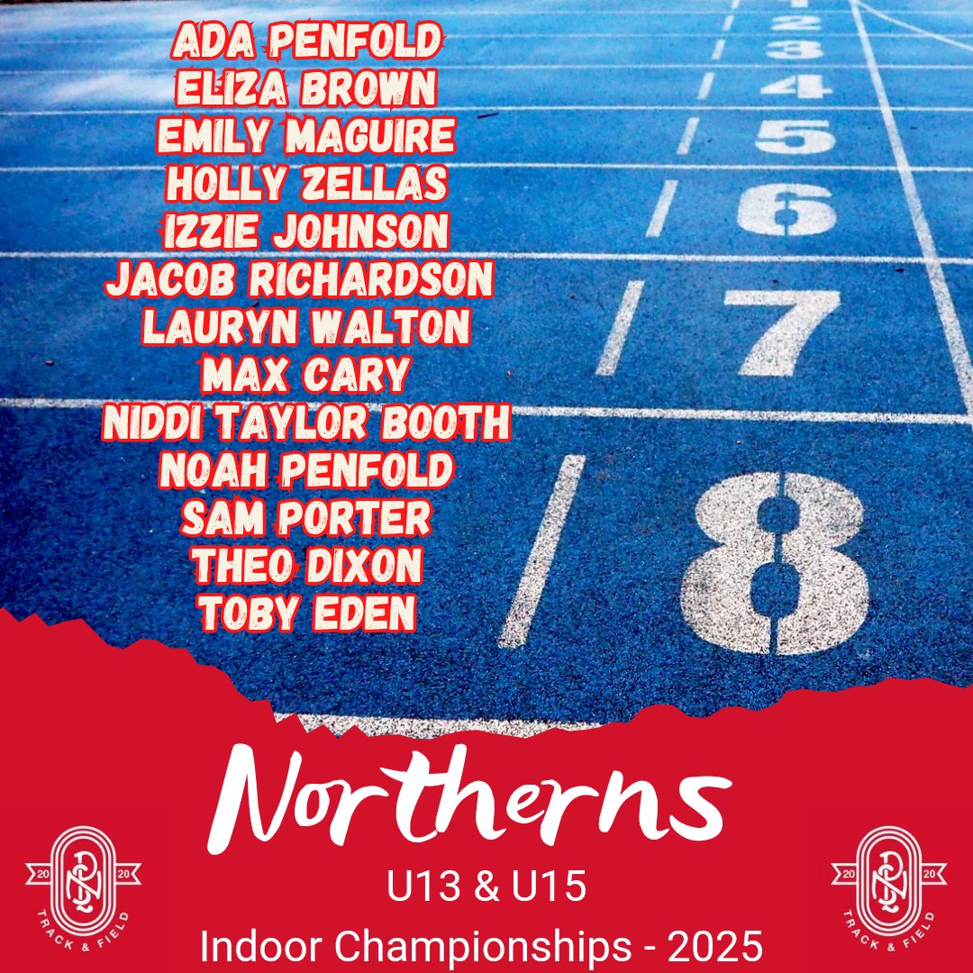 TrackField_NSP's tweet photo. NORTHERNS

Good Luck to the 13 NSP athletes who are competing at the U13 &amp; U15 Northern Indoor Championships this Sunday in Sheffield against the best athletes in the North. 

We know you'll do fantastic, so enjoy the experience and the Championships! 

#NSPonTrack https://t.co/Ze6vNH670s