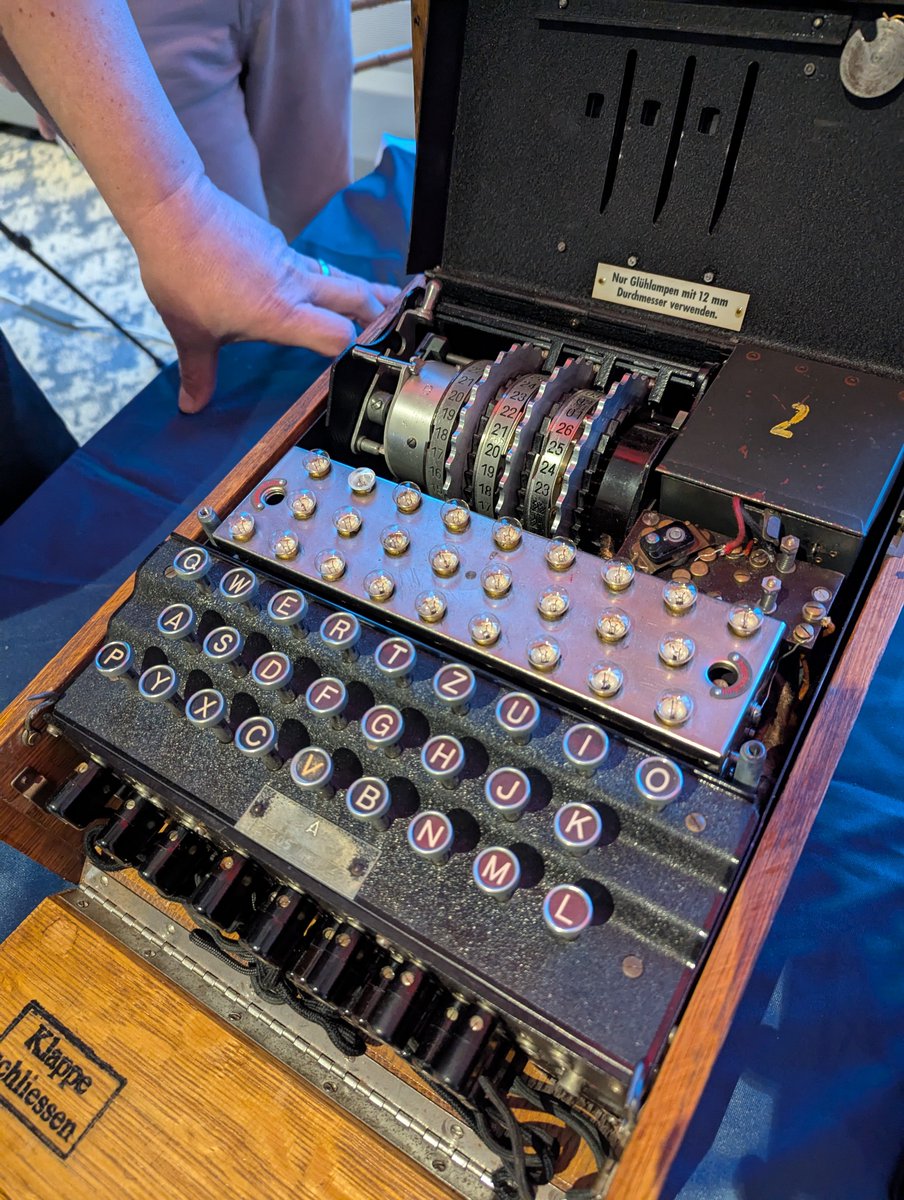 Awesome time at <a href="/IntlSpyMuseum/">The International Spy Museum</a> last night for Spy Fest! In addition to engaging with several hundred attendees, I got a chance to play with a real Enigma machine (thanks to <a href="/NatCryptoMuseum/">National Cryptologic Museum</a> and <a href="/intelhistorian/">Vince Houghton</a> for sharing it)