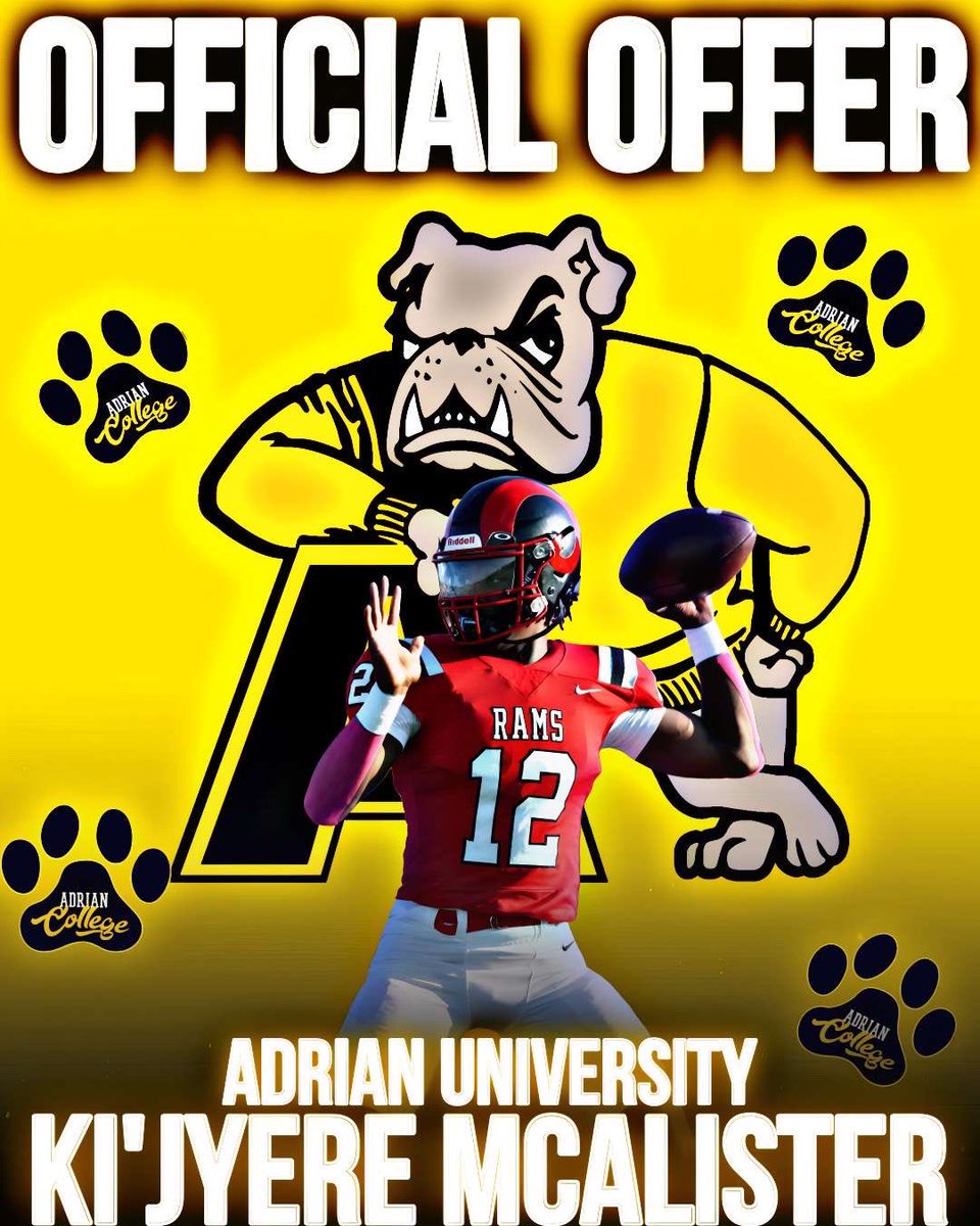 Ki’Jyere Mcalister (@kijyere2025) on Twitter photo Had a great visit today at Adrian College and been blessed to receive a offer thank you for the opportunity <a href="/AdrianCollegeFB/">Adrian College Football</a> Had a great visit today at Adrian College and been blessed to receive a offer thank you for the opportunity <a href="/AdrianCollegeFB/">Adrian College Football</a>