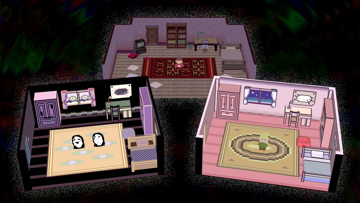 This is all of the stuff I 3D modeled for my recent battle, had a lot of fun making these. Go watch the battle these were in: youtu.be/IUuZQzS4i48?si…

#blender #3dart #Yumenikki