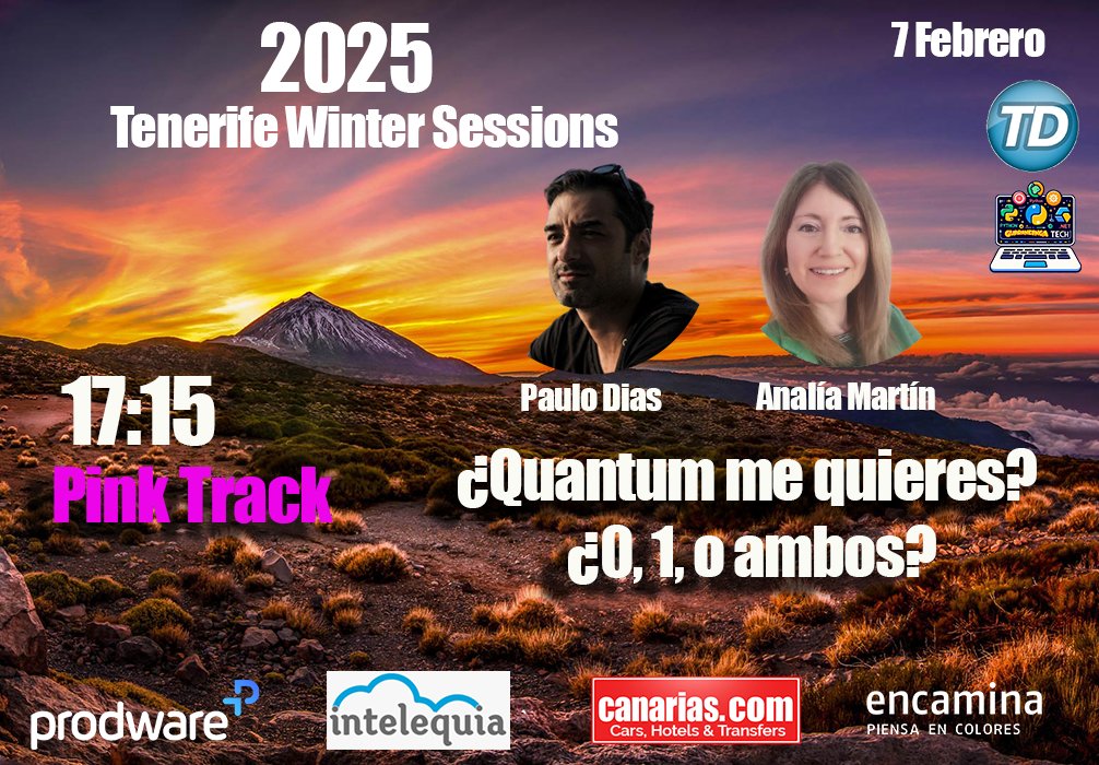 guarandingatech's tweet image. #TenerifeWinterSessions | Paulo Dias &amp;amp; Analía Martín -  Pink Track 
⏰ 17:15

Con el patrocinio de @ProdwareES  | @intelequia  |
@canariascom  | @ENCAMINA