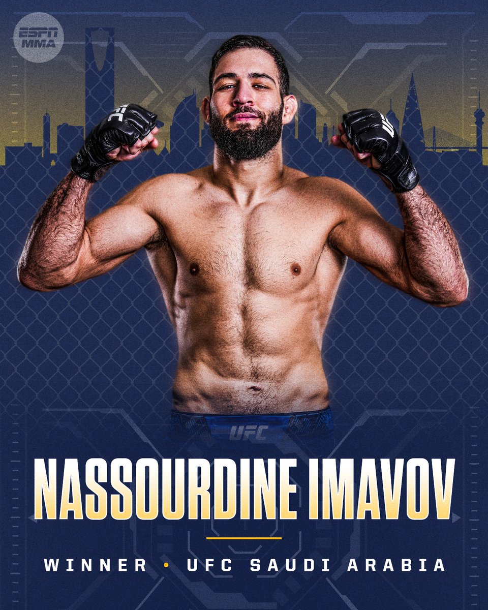 Nassourdine Imavov picks up a HUGE finish over the former middleweight champion at #UFCSaudiArabia 👊