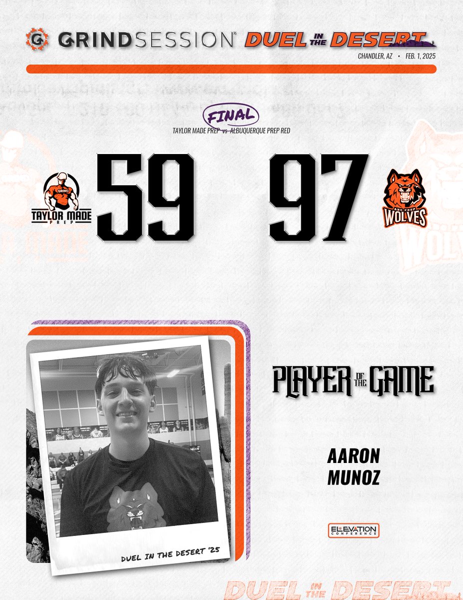thegrindsession's tweet photo. FINAL
Taylor Made Prep (AZ) 59
Albuquerque Prep Red (NM) 97
Player of the Game: Aaron Munoz https://t.co/D8e4FSpfzR
