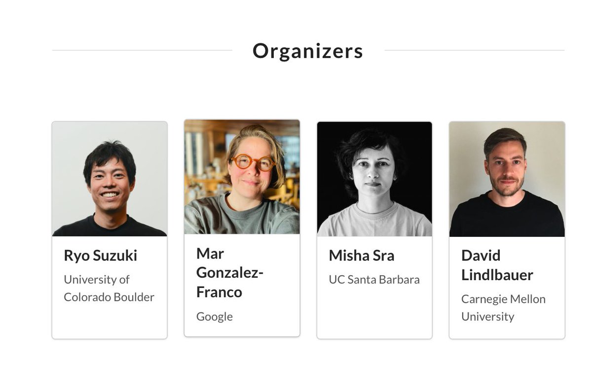 ryosuzk's tweet photo. #CHI2025 We are excited to organize "Everyday AR through AI-in-the-Loop" workshop with @twi_mar, Misha Sra, @da_lind at CHI on 4/26 (Sat)! Please join us to discuss the future of #AR and #AI
 
Registration (Deadline: 2/15)
https://t.co/2lb2nQ0PLp

Website
https://t.co/qkvXkYACJc https://t.co/p0zXDbea18