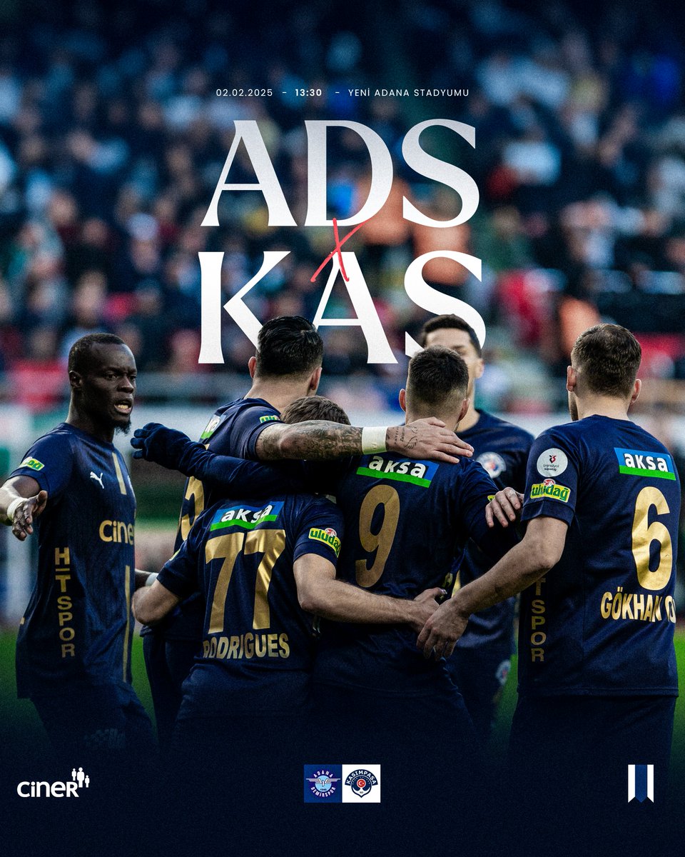kasimpasa's tweet photo. ⭐️ MAÇ GÜNÜ ⭐️
🆚 Adana Demirspor
🏟Yeni Adana Stadyumu
🏆 Trendyol Süper Lig
⏱ 13.30
#️⃣ #ADSvKAS
#Kasımpaşa🔵⚪️
#SemtAşkı https://t.co/Dajg1tt8ao
