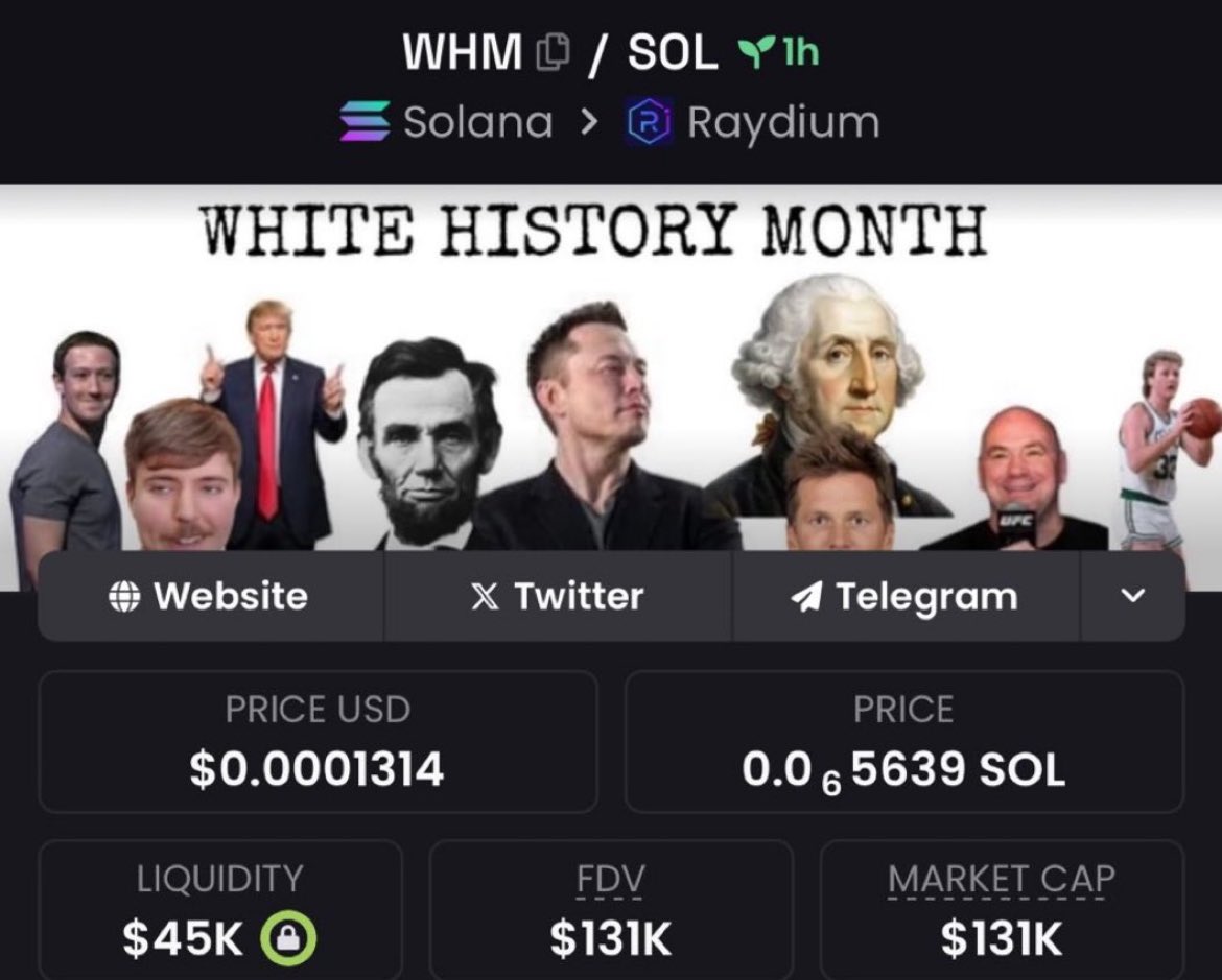 HunterBlakeCall's tweet photo. I highlighted $WHM at $131k Mcap in my private TG. https://t.co/4der9FoLiE