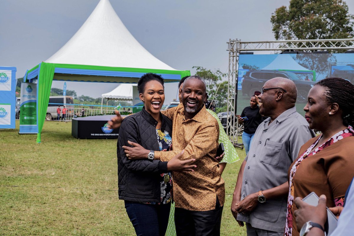 PNyamutoro's tweet photo. Today the Ministry of Energy and Mineral Development together with it's partner Uganda Energy Capitalisation Company (UECCC), we launched the ground breaking of Orio Mini Hydro Power Project. 
A big boost to electrifying Mitooma District and connectivity of power distribution across the Western region. 
Congratulations  RT.Hon @Thomas_Tayebwa and thank you for graciously hosting us.