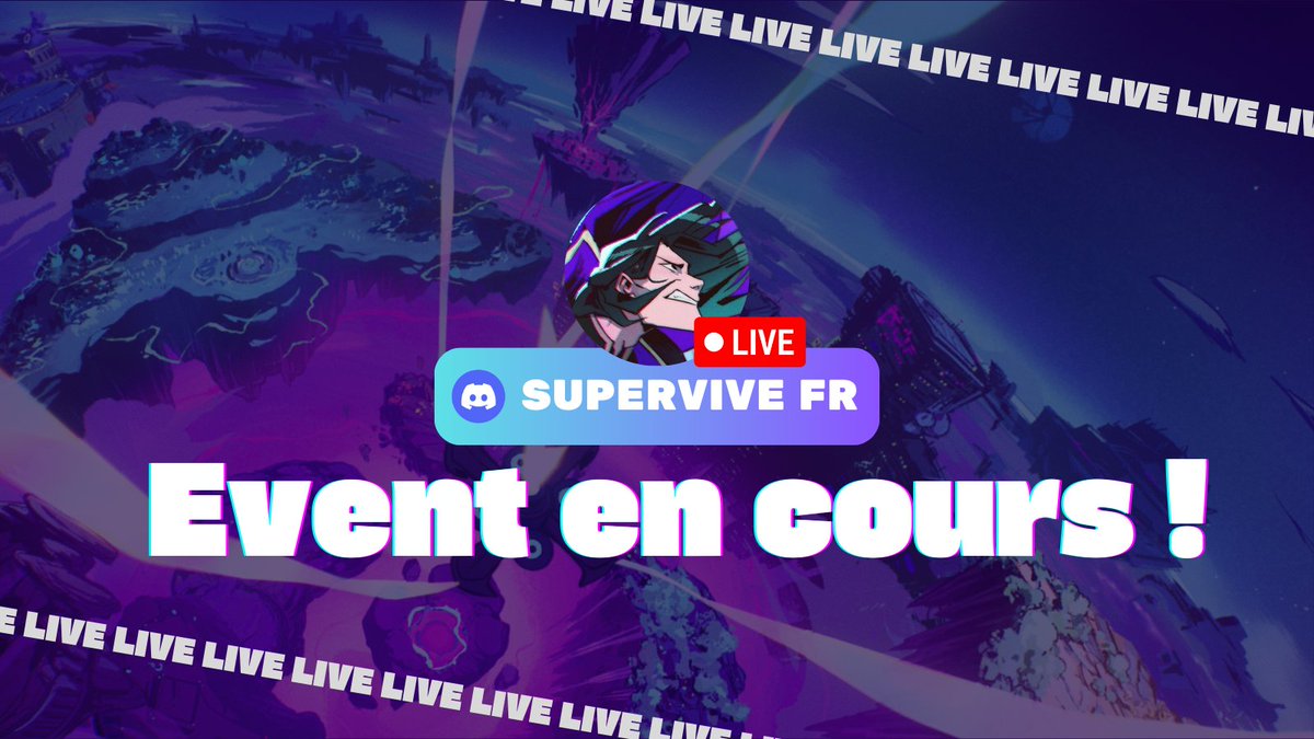 🔴EVENT LIVE

Préparez vous à drop, départ imminent ! 🚀

Ça se passe sur le Discord #SUPERVIVEFR : discord.gg/92N9SzuF

👉Pour regarder ça, venez vous poser devant le stream de Gugusea :   
twitch.tv/gugusea