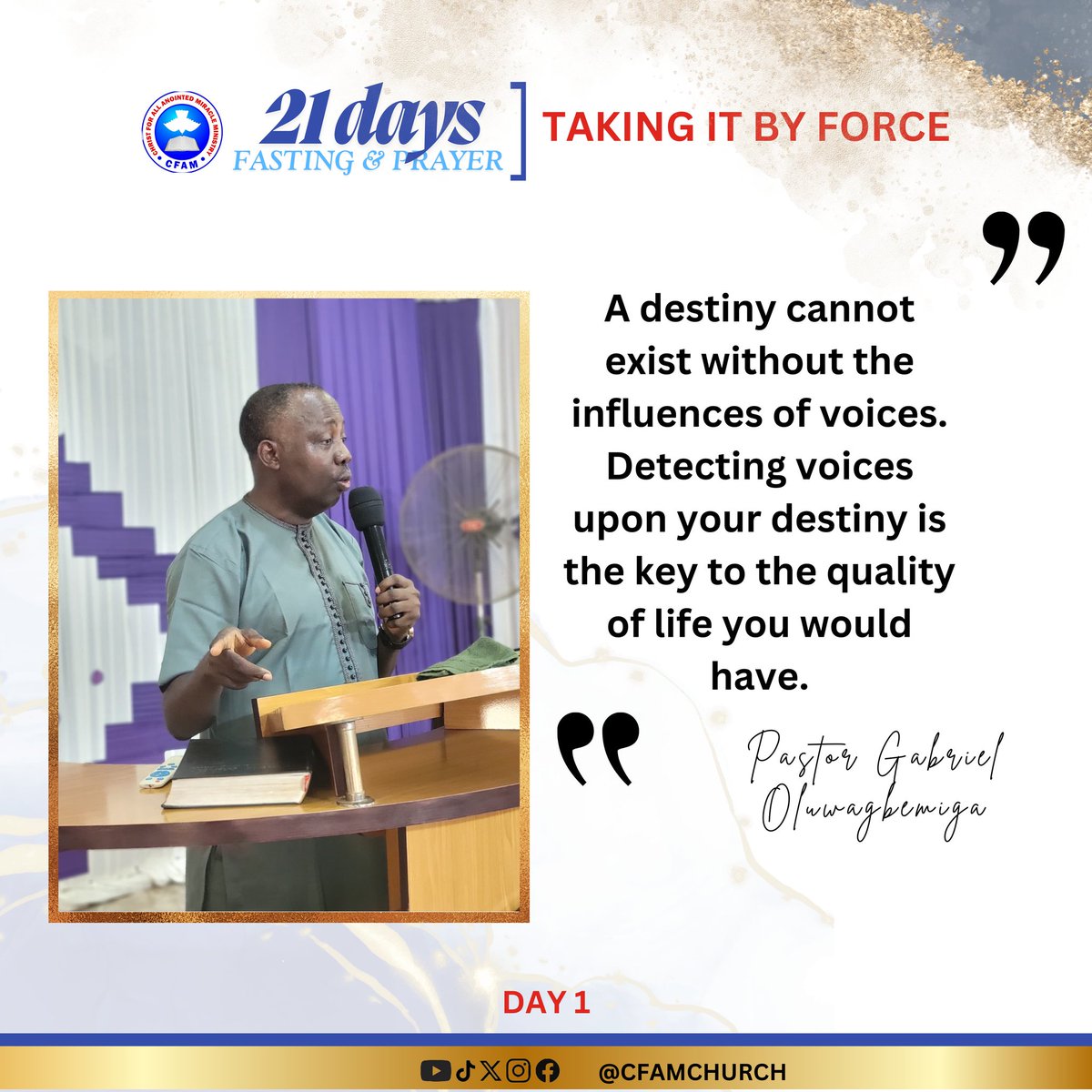 cfamchurch's tweet photo. 21-Day Fasting & Prayer Program tagged "Taking It by Force." DAY 1
#Jesuschrist #takingitbyforce #cfamchurch #prayer #Christian #newmonth https://t.co/97rx69v8KW