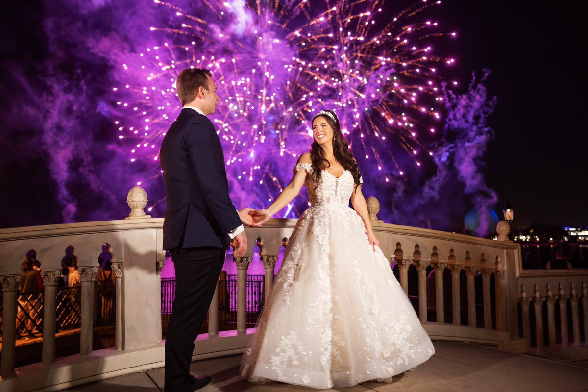 DisneyWedCast's tweet photo. Learn how to add fireworks to your Disney World wedding in Chapter 10 of the Fairytale Weddings Guide and on this week's "How to" episode of the Disney Wedding Podcast! Click link in bio to listen and get the guide! https://t.co/IyL0cDxgeL https://t.co/Tau3kFD7XF