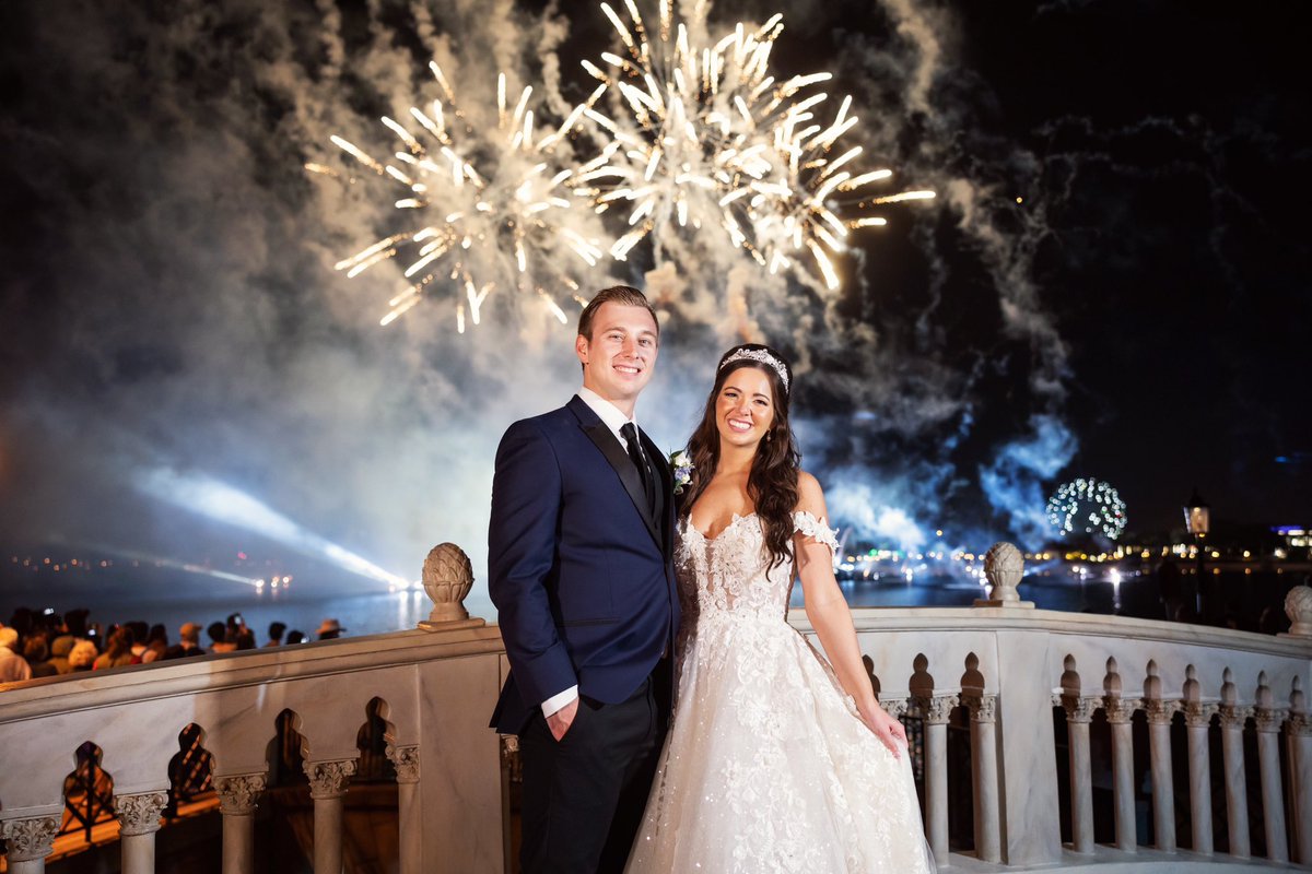 DisneyWedCast's tweet photo. Learn how to add fireworks to your Disney World wedding in Chapter 10 of the Fairytale Weddings Guide and on this week's "How to" episode of the Disney Wedding Podcast! Click link in bio to listen and get the guide! https://t.co/IyL0cDxgeL https://t.co/Tau3kFD7XF