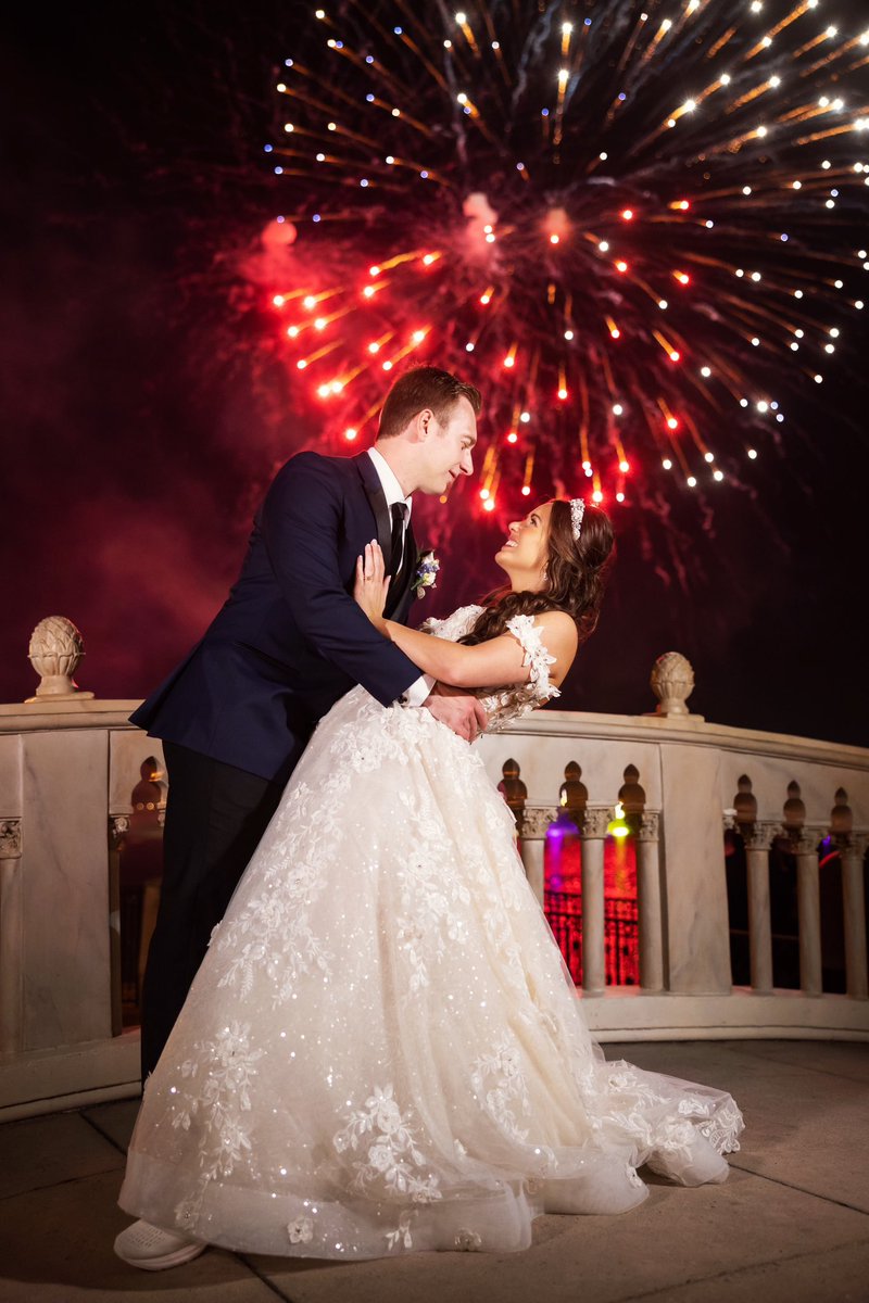 DisneyWedCast's tweet photo. Learn how to add fireworks to your Disney World wedding in Chapter 10 of the Fairytale Weddings Guide and on this week's "How to" episode of the Disney Wedding Podcast! Click link in bio to listen and get the guide! https://t.co/IyL0cDxgeL https://t.co/Tau3kFD7XF
