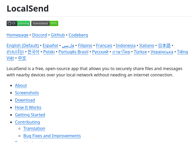 Share files locally without internet