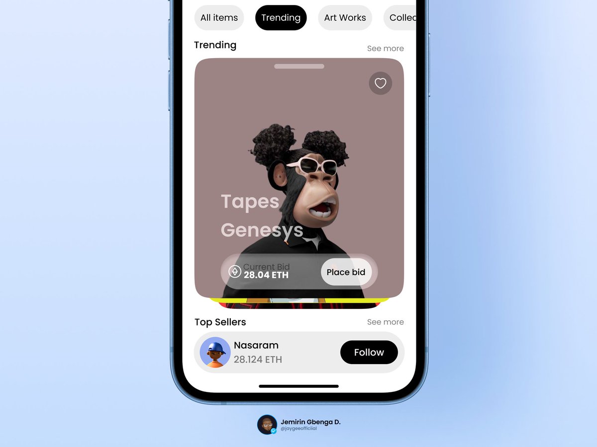 February, shall we? 🫴🏾

Designed an NFT marketplace  for y’all. 

Designing in light mode can be fun too. 😅
(Swipe)