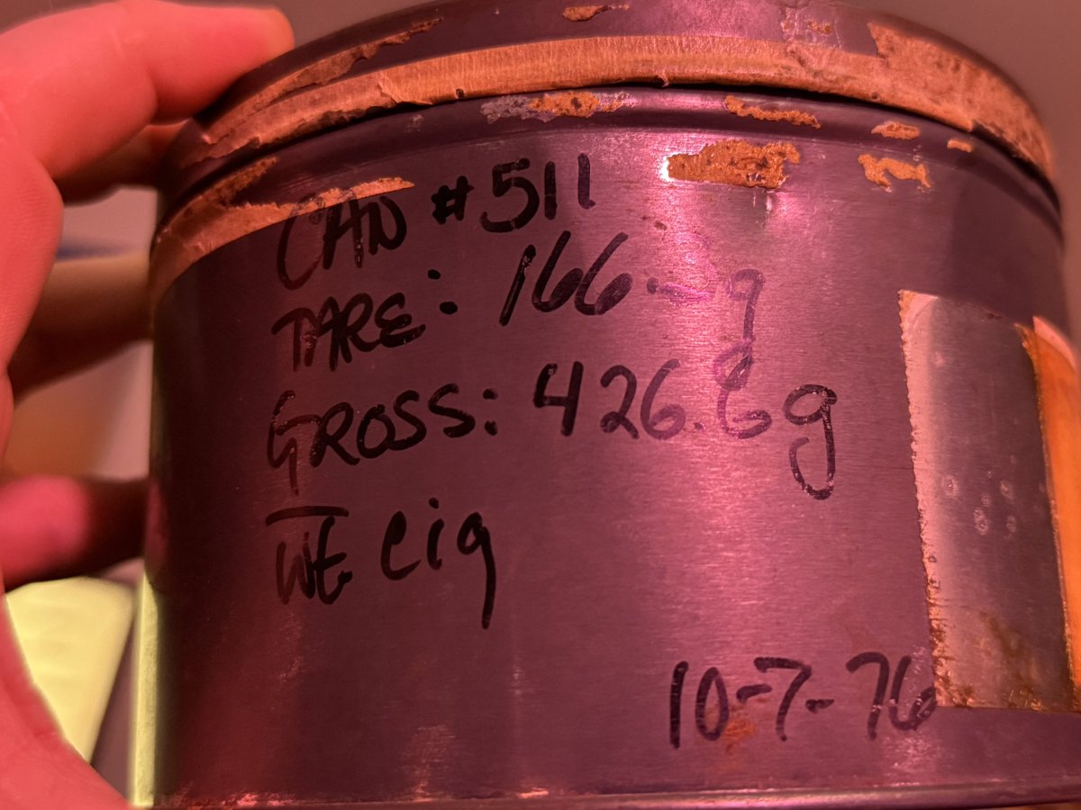 This is amazing- I am holding US Gov medical marijuana supply container - Tin #001 - the very first one - in my hands.  Robert Randall Patient Zero - his first can - in my hands!!!!!